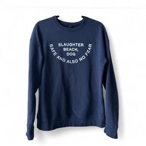 unisex navy slaughter beach dog crewneck sweatshirt